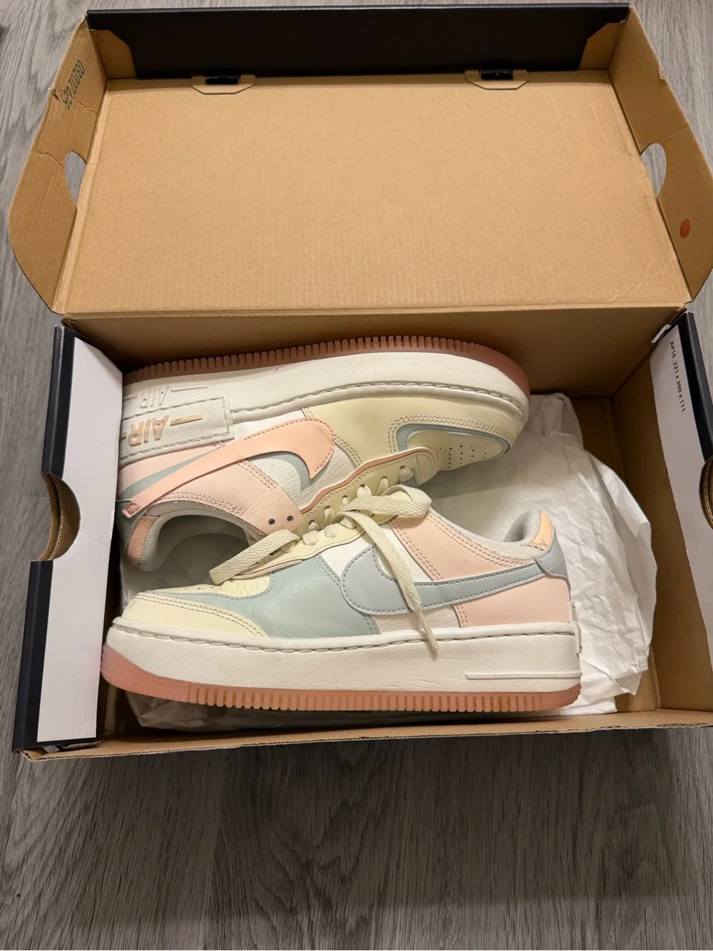 Nike Kids Air Force 1 Low - Cream, Pink & Light Blue